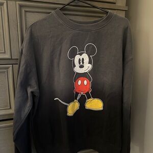 Ombré Disney Mickey Mouse Black Sweatshirt sz L
